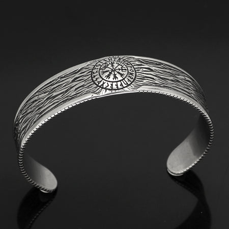 Cross-border Nordic Myth Viking Stainless Steel Vintage Rune Open Solid Bracelet