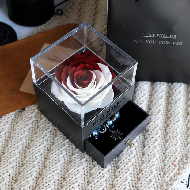 Eternal Flower Rose Jewelry Box for Birthday Presents Valentines Day Wedding Gift