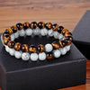 A Set Of Couple Bracelets Natural Stone Yoga Beaded Bracelets