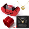 Fashion Jewelry Box Red Apple Christmas Gift Necklace Eternal Rose For Girl Mother's Day Valentine's Day Gifts With Artificial Flower Rose Flower Jewelry Box