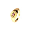 European And American Cold Style 18K Gold-plated Copper Ring