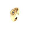 European And American Cold Style 18K Gold-plated Copper Ring