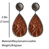 Western Embossed Leather Earrings Bohemian