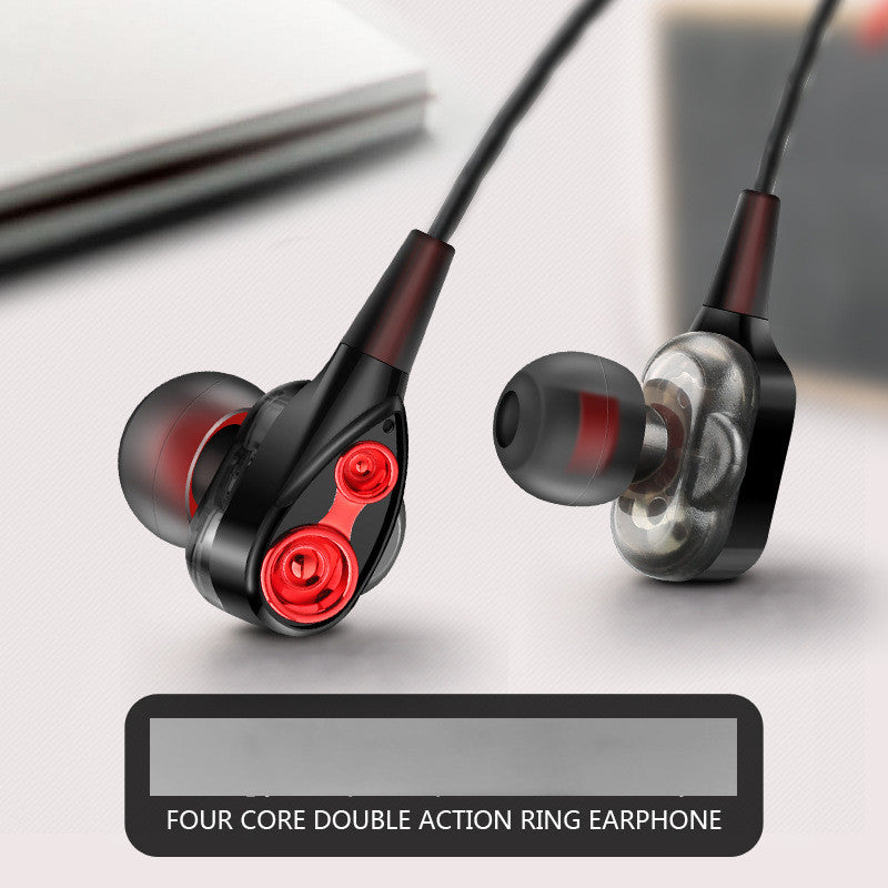 Quad Core Dual Dynamic Metal Subwoofer Headphones