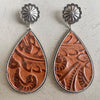 Western Embossed Leather Earrings Bohemian